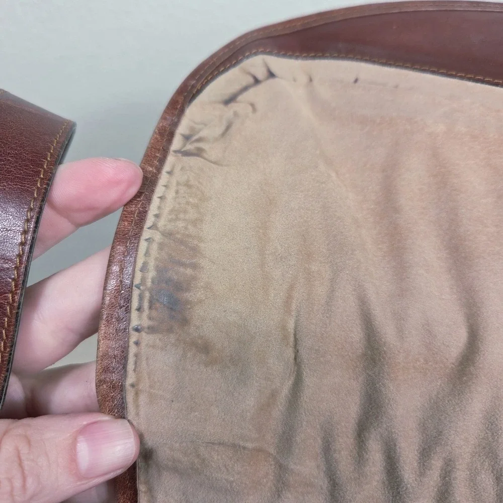 Vintage Oroton Leather Messenger Bag Made in Australia Brown Crossbody Satchel